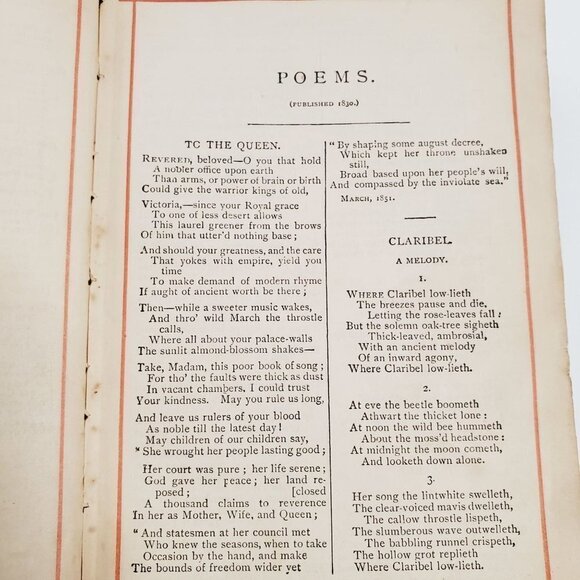 Antique Victorian Book 1860 - 1970 Alfred Tennyson Poems - Picture 8 of 13